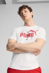 PUMA Puma, Logómintás kerek nyakú póló, Fehér, L (684671-02-L)