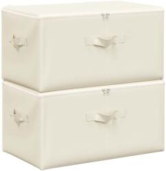 vidaXL 2 db krémszínű szövet tárolódoboz 43 x 34 x 23 cm 332911 (332911)