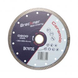 Breckner Disc diamantat turbo 200x30/25.4mm, segment 10mm pentru gresie, faianta, ceramica dura, marmura, granit Breckner Germany Disc de taiere