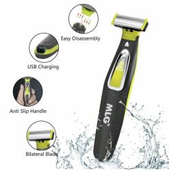  Golarka elektryczna, wodoodporna, akumulatorowa, szara, do golenia na mokro i na sucho