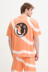 HUGO Blue pamut póló - narancssárga S