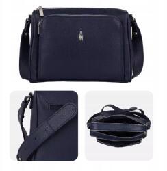 Wojewodzic Laura sötétkék bőr kézitáska postás táska lengyel a Wojewodzic márkától (1937/GS14)