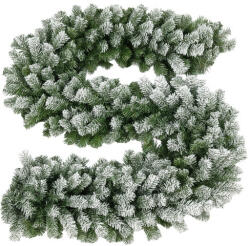  Ruhhy Sűrű Havas Karácsonyi Műfenyő Girland, 29 cmx2, 7 m - Zöld