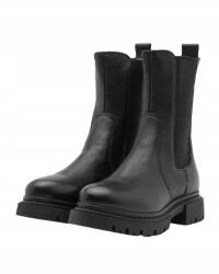 Anna Field Fekete Szintetikus Bőr Bokacsizma Rugalmas Oldallal 42 4AB (PO1999179C)