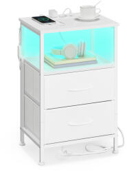 SONGMICS BELLAH LGS302WH03 éjjeliszekrény töltőállomással LED világítással felhőfehér (EUZ-LGS302WH03)