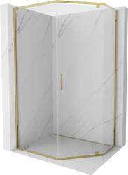 Mexen Exo ötoldalú nyíló zuhanykabin 100 x 90 cm, átlátszó, arany - 812-100-090-50-00 (812-100-090-50-00)