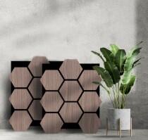  Archi Design, Hexasound, Walnut, akusztikus fali panel, dió 760*620*18 mm