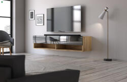 WIPMEB DERBY 140 TV Állvány Wotan Tölgy/Fényes Fekete Színben