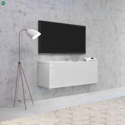 WIPMEB TV szekrény fehér / fehér magasfény színkombinációban - VIVIEN 01