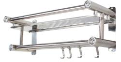 VERK GROUP Raft de baie cu cârlige - 39x15x15 cm - Argintiu (01793)