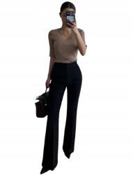 Dazy Fekete Elegáns Női Nadrág Egyenes Szárú L 1JE