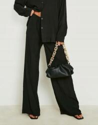 Boohoo Fekete Nadrág Széles Szárú Magas Derekú H2F B18__L