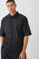 Boohooman Fekete Rövid Ujjú Ing Print G33 B18__M