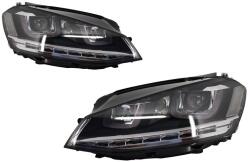 KITT Specials Első lámpák 3D LED DRL Volkswagen Golf 7 VII (2012-2017) piros R20 GTI Look LED folyamatos kanyarodó lámpa (HLVWG7GTILEDFW)