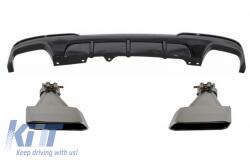 KITT Dupla kipufogóvéges diffúzor BMW F10 F11 11-17 modellekhez, kipufogóvég, M-performance dizájn (CORDBMF10MPDOTHPB06)