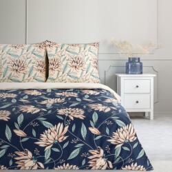 Takoy Pamut ágyneműhuzat 220x200 cm tengerészkék, világosbézs virágmintával NIKA 49