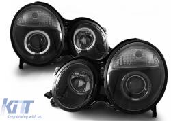 KITT Specials Angel Eyes Headlights suitable for Mercedes E-Class W210 S210 (06.1999-2002) Black (HLMBW210B)