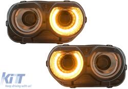 KITT Specials LED Headlights suitable for Dodge Challenger (2015-2023) Black RGB Lights (HLDOGCHA3FR)