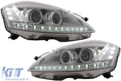 KITT LED Első lámpák MERCEDES W221 S-osztály (2005-2009) modellekhez, Facelift Dizájn (HLMBW221LED)