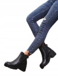 Shein Női Fekete Bebújós Bokacsizma Sima 39-ES (651351)