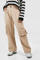 Boohoo Bézs Egyenes Cargo Nadrág Zsebek XP5 B18__XXL