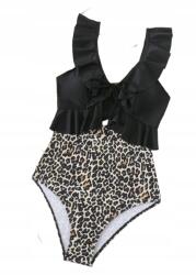 Shein Egyrészes Fürdőruha Leopárd Fodros XL 1HE