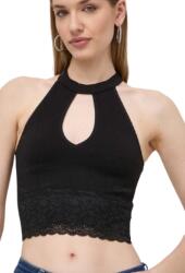 Guess Fekete Rövid Pántos Felső Csipkével, Size XS, 94% poliamid, 6% elasztán