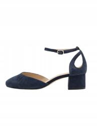 Anna Field Női Tornacipő, sötétkék velúr, Size 44, bőr, pánttal (ANJ11B00P)