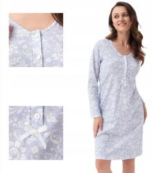 Luna Női ing Luna 180 kék, krémszínű virágokkal M (L180-2/1)