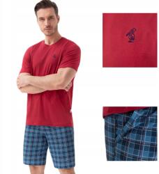 Luna Férfi pizsama Luna kód 803 bordó kockás rövidnadrág M (L803-2/2)