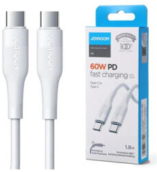 JOYROOM Cablu Date si Incarcare Rapida Joyroom M3, USB-C la USB-C, 60W Power Delivery, QC 3.0, 3A, Lungime 1.2m, Transfer Date 480Mbps, Alb, Compatibil Samsung, Huawei, MacBook (131393-42)