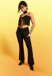 Boohoo Fekete Harang Nadrág 4Y4 B18__S