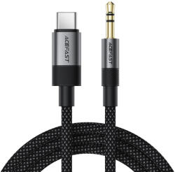 ACEFAST Audio kábel Acefast (J11) - Mini Jack 3.5mm - Type-C, Alumínium + Nylon fonott, Hi-Fi hangzás, Plug & Play, 1m - Fekete