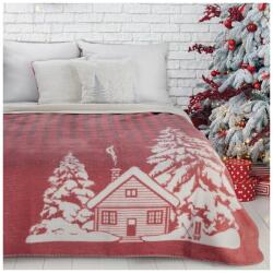 Eurofirany Rudolf karácsonyi pamut-akril takaró Piros 200x220 cm (HS430789)