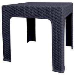 Megaplast BISTRO műanyag asztal, műrattan kivitelben, 42, 5 × 42, 5 × 42 cm, antracit színben