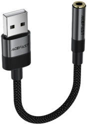 ACEFAST USB Férfi Kábel Jack 3.5mm Női Acefast Audio Adapter (J13), Plug & Play, Nagy Hűségű Hangzás, Késés Nélkül, 15cm - Fekete