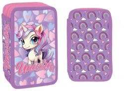 Daemi Felszerelt tolltartó, 3 cipzárral, 38 darabos, UNICORN (ROB-YL128)