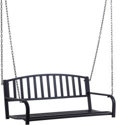 Outsunny Kerti hinta, Outsunny, Fém, 2 üléses, 127 x 60 x 47 cm, Fekete