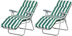 Outsunny összecsukható napozóágy, 2db, fehér / zöld