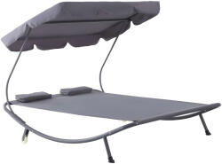 Outsunny Outsunny, Kétszintes szék állítható tetővel, kapacitása 160 kg, 200 x 170 x 134cm, szürke