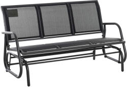 Outsunny Kerti hintapad, napfényes, fém/hálós, 3 üléses, 151 x 75 x 85 cm, fekete