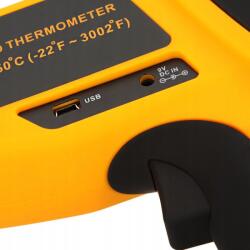 érintésmentes Lézer Hőmérő Pirometer +1650° Usb