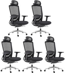 Mercury 5PACK Ergonomikus irodai szék ARTEA fekete, napi 8 órás üléssel (5 db)