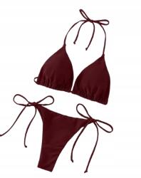 Shein Bordó Kétrészes Tanga Bikini Fürdőruha M 1KD