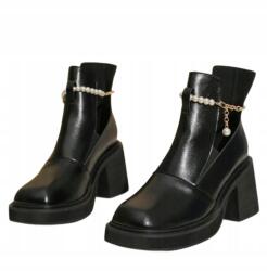  Női Bakancs Fekete Bebújós Díszítéssel 37, 5-ES (sx23090704592024981)