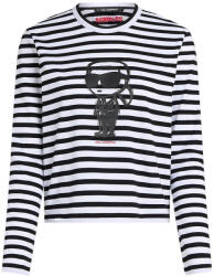 KARL LAGERFELD Bluză Ikon Print Stripe Lslv A1W17137 1ve black-cannoli cream stripe (A1W171371VE)