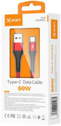 X-Start Cablu Date si Incarcare Rapida X-Start USB-A la USB-C, 60W Fast Charge, 1 Metru, Model SJX200C, Nylon Impletit, Transfer 480 Mbps (SJX200C)