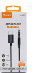 X-Start Cablu Audio Auxiliar X-Start USB-C la Jack 3.5mm Tata, 1 Metru, Model YPX017, PVC si Aliaj, Compatibil Auto, Casti, Boxe (YPX017)
