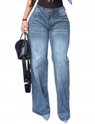 Shein Női Farmer Nadrág Kék Egyenes Hosszú XL 1EN