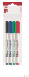 ICO Tábla- és flipchart marker készlet, 1-1, 5 mm, kúpos, ICO "Slim M", 4 különböző szín (9580045004)